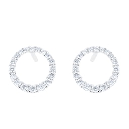 12153375 - 18ct White Gold 0.34ct Diamond Circle Stud Earrings