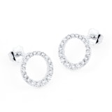 Goldsmiths 18ct White Gold 0.34ct Diamond Circle Stud Earrings