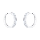 Goldsmiths 18ct White Gold 0.50ct Double Mix Cut Hoop Earrings