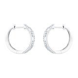 Goldsmiths 18ct White Gold 0.50ct Double Mix Cut Hoop Earrings