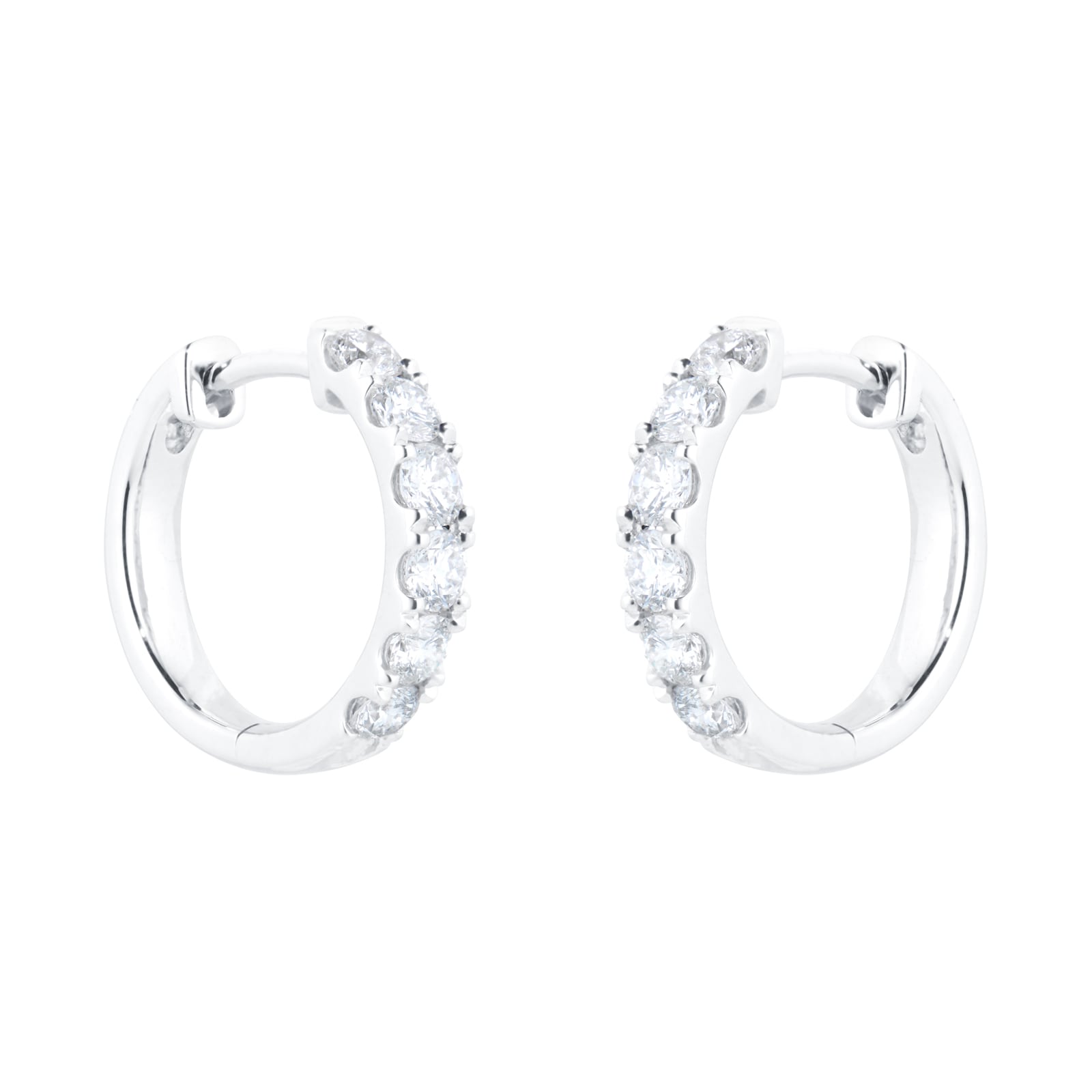 18ct White Gold 1.00ct Diamond Round Hoop Earrings