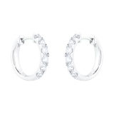 Goldsmiths 18ct White Gold 1.00ct Diamond Round Hoop Earrings