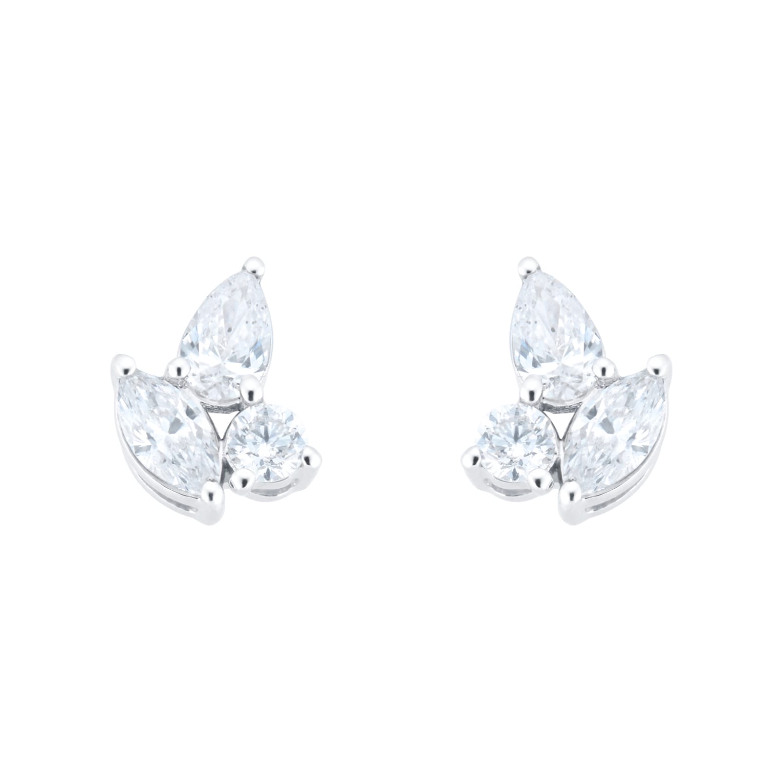Goldsmiths 18ct White Gold 0.40ct Diamond Mixed Cut Stud Earrings