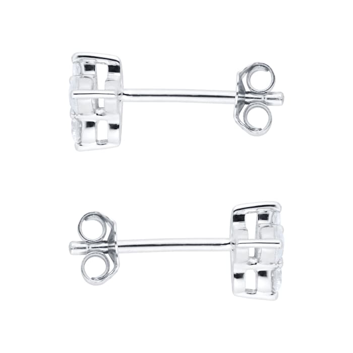 Goldsmiths 18ct White Gold 0.40ct Diamond Mixed Cut Stud Earrings