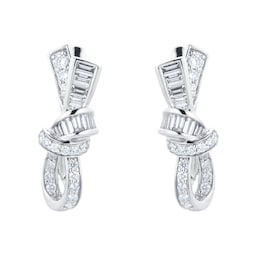 12153382 - Limited Edition Renee 18ct White Gold 0.75cttw Ribbon Hoop Earrings