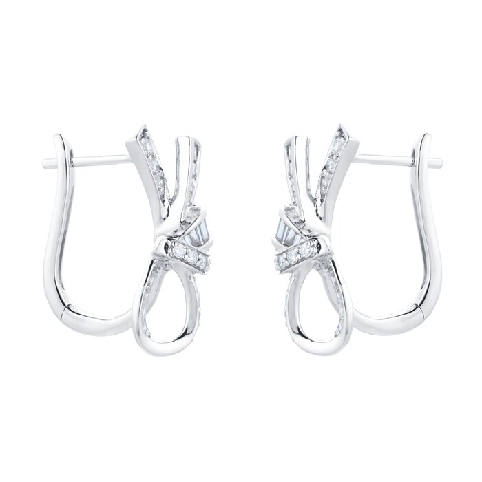 Mappin & Webb Limited Edition Renee 18ct White Gold 0.75cttw Ribbon Hoop Earrings