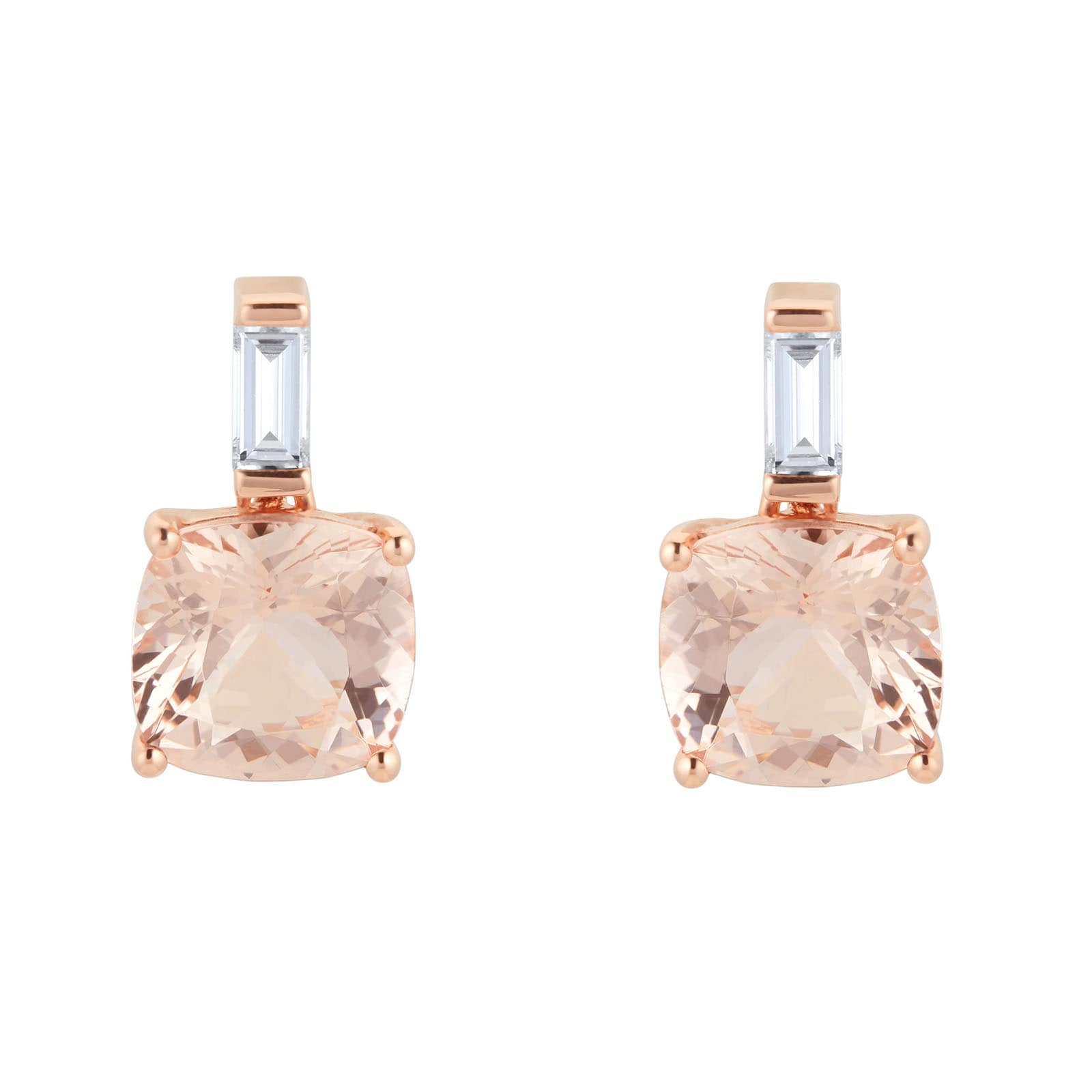 Mappin & Webb Renee 18ct Rose Gold Morganite & Diamond Earrings