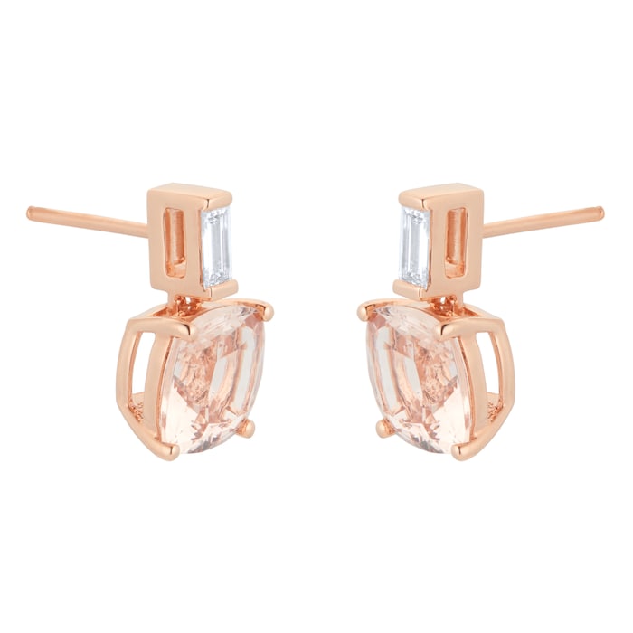 Mappin & Webb Renee 18ct Rose Gold Morganite & Diamond Earrings