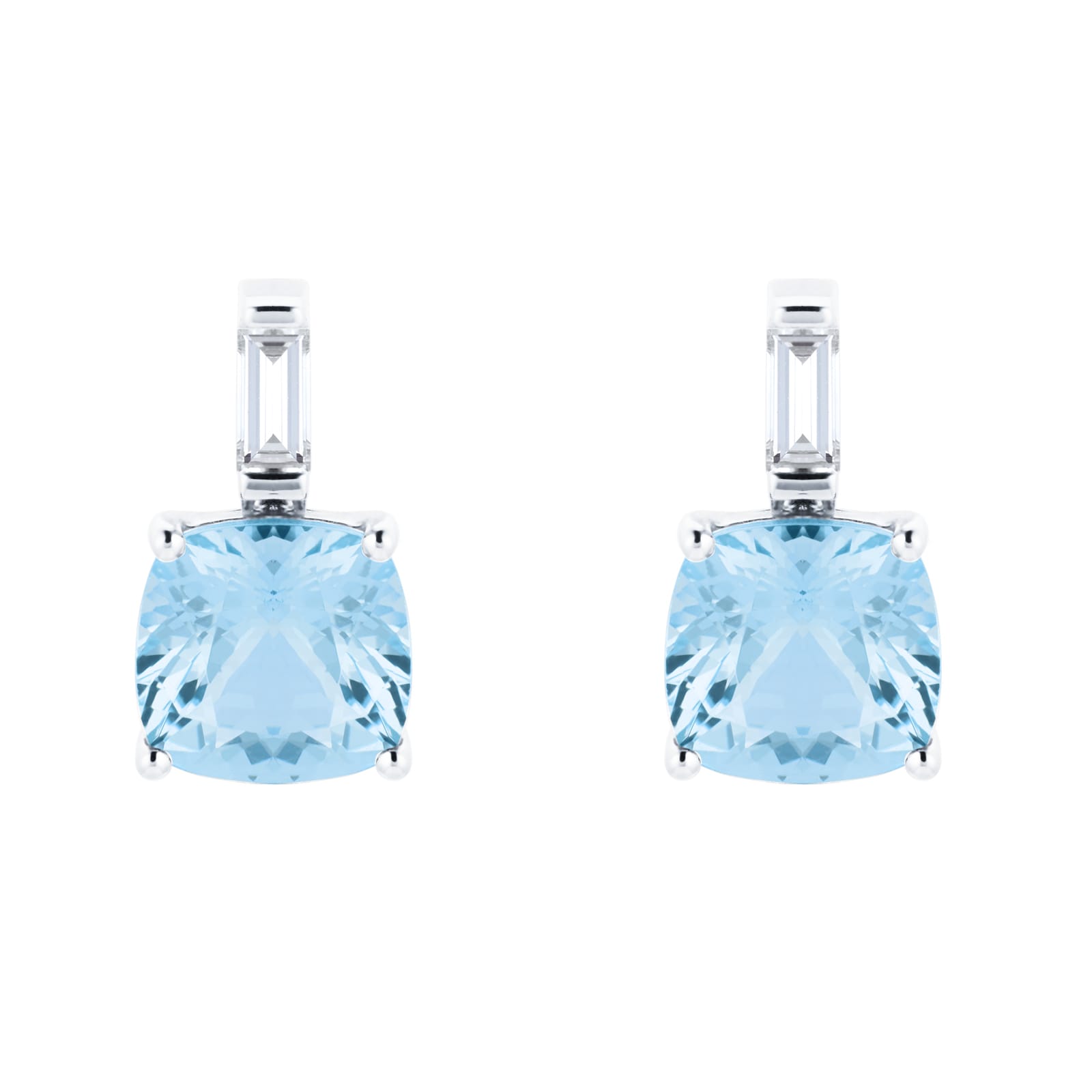 Mappin & Webb Renee 18ct White Gold Aquamarine & Diamond Earrings