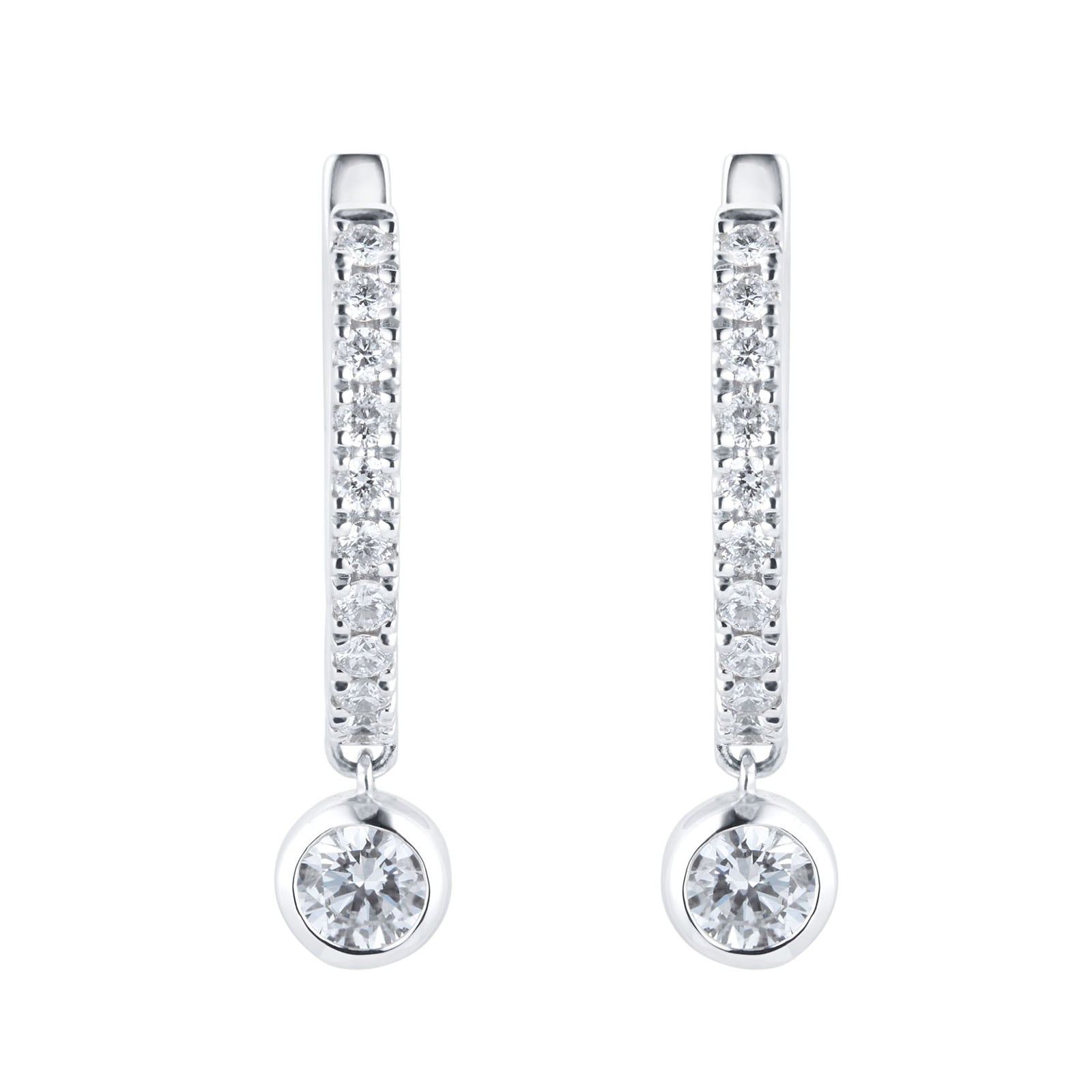 Mappin & Webb Gossamer 18ct White Gold 0.65cttw Diamond Drop Hoop Earrings Mappin & Webb Gossamer 18ct White Gold 0.65cttw Diamond Drop Hoop Earrings
