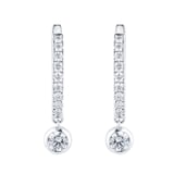 Mappin & Webb Gossamer 18ct White Gold 0.65cttw Diamond Drop Hoop Earrings