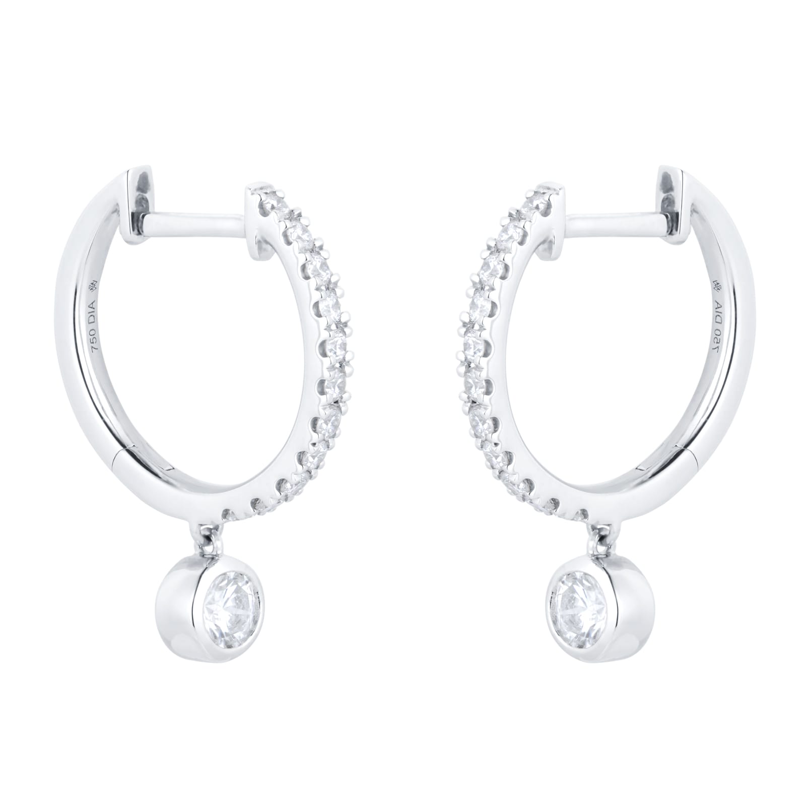Mappin & Webb Gossamer 18ct White Gold 0.65cttw Diamond Drop Hoop Earrings Mappin & Webb Gossamer 18ct White Gold 0.65cttw Diamond Drop Hoop Earrings