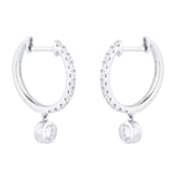 Mappin & Webb Gossamer 18ct White Gold 0.65cttw Diamond Drop Hoop Earrings