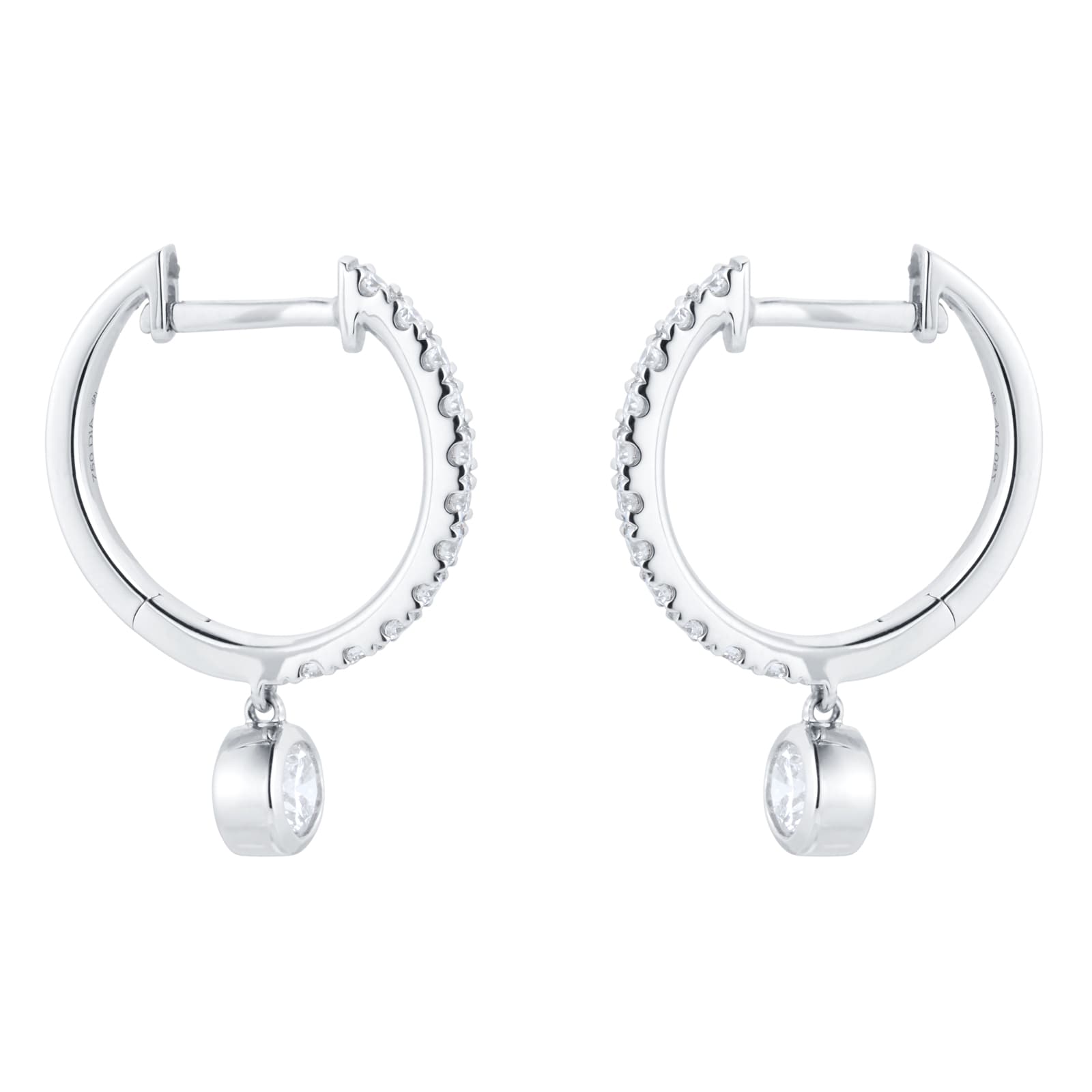 Mappin & Webb Gossamer 18ct White Gold 0.65cttw Diamond Drop Hoop Earrings Mappin & Webb Gossamer 18ct White Gold 0.65cttw Diamond Drop Hoop Earrings