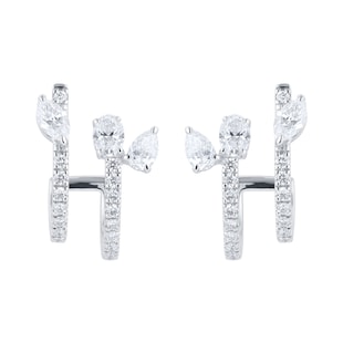 Mappin & Webb Riveret 18ct White Gold 0.75cttw Diamond Double Stud Earrings