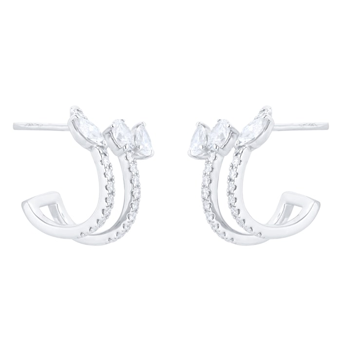 Mappin & Webb Riveret 18ct White Gold 0.75cttw Diamond Double Stud Earrings