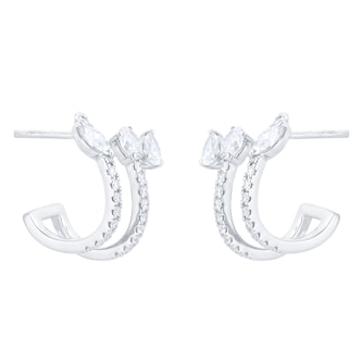 Mappin & Webb Riveret 18ct White Gold 0.75cttw Diamond Double Stud Earrings