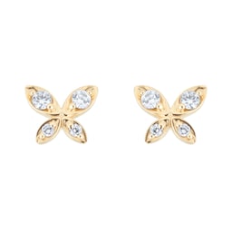 12153393 - 9ct Yellow Gold 0.15ct Diamond Butterfly Stud Earrings