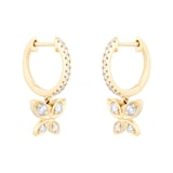 Goldsmiths 9ct Yellow Gold 0.30ct Diamond Butterfly Hoop Earrings