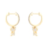 Goldsmiths 9ct Yellow Gold 0.30ct Diamond Butterfly Hoop Earrings