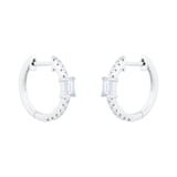 Goldsmiths 18ct White Gold 0.40ct Diamond Baguette Huggie Earrings