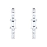 Goldsmiths 18ct White Gold 0.40ct Diamond Baguette Huggie Earrings