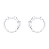 Goldsmiths 18ct White Gold 0.40ct Diamond Baguette Huggie Earrings