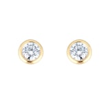Goldsmiths 18ct Yellow Gold 0.26ct Bezel Set Diamond Stud Earrings