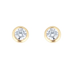 12153396 - 18ct Yellow Gold 0.26ct Bezel Set Diamond Stud Earrings
