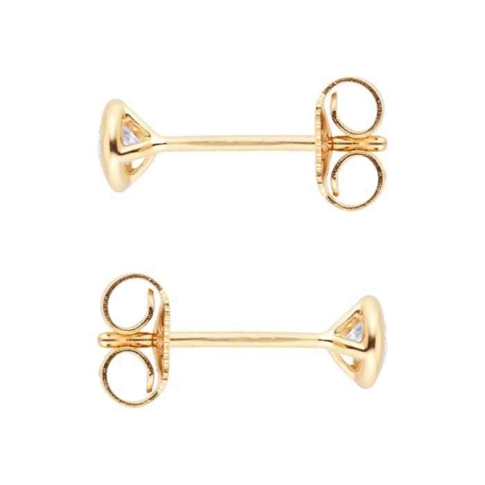 Goldsmiths 18ct Yellow Gold 0.26ct Bezel Set Diamond Stud Earrings