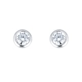 Goldsmiths 18ct White Gold 0.26ct Bezel Set Diamond Stud Earrings