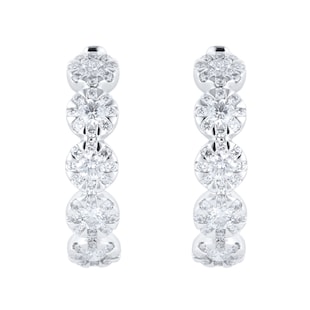 Mappin & Webb Masquerade 18ct White Gold 1.00cttw Diamond Hoop Earrings