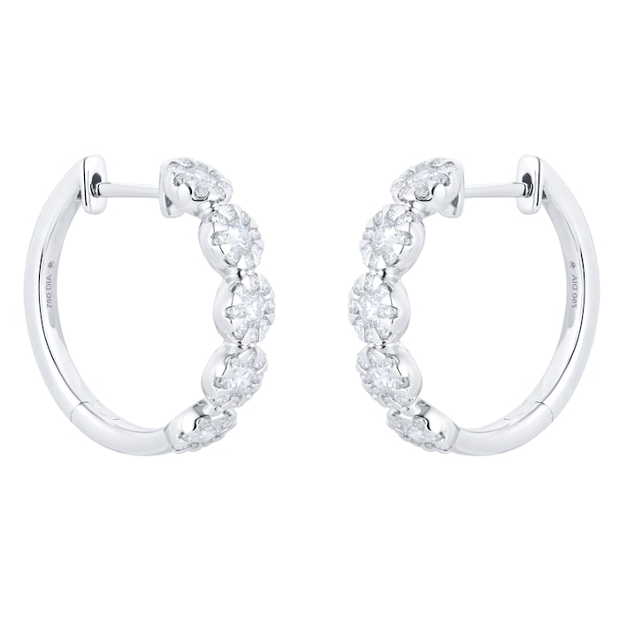 Mappin & Webb Masquerade 18ct White Gold 1.00cttw Diamond Hoop Earrings