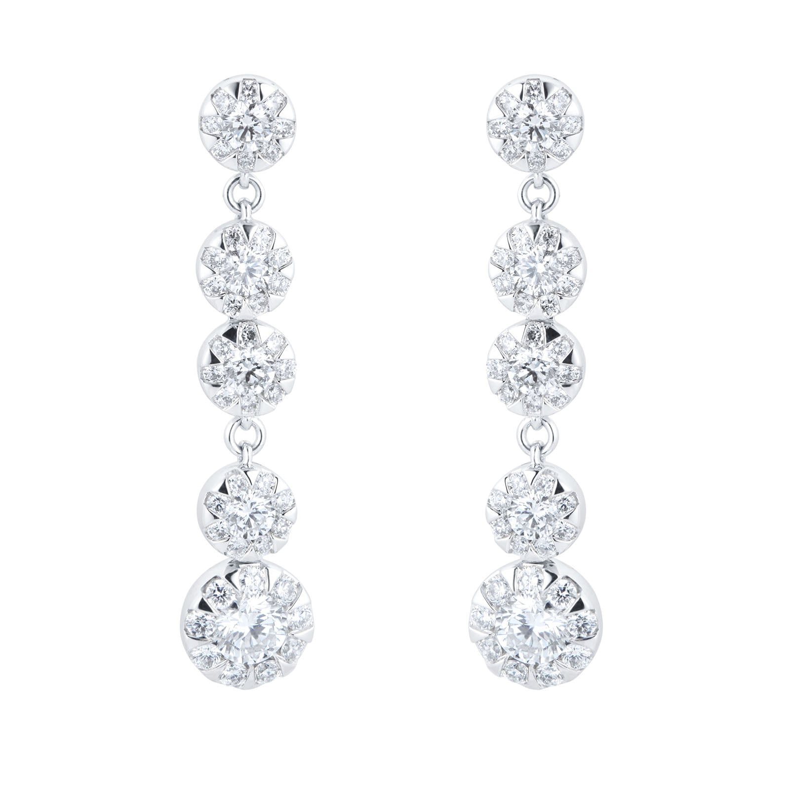 Mappin & Webb Masquerade 18ct White Gold 1.30cttw Diamond Drop Earrings Mappin & Webb Masquerade 18ct White Gold 1.30cttw Diamond Drop Earrings