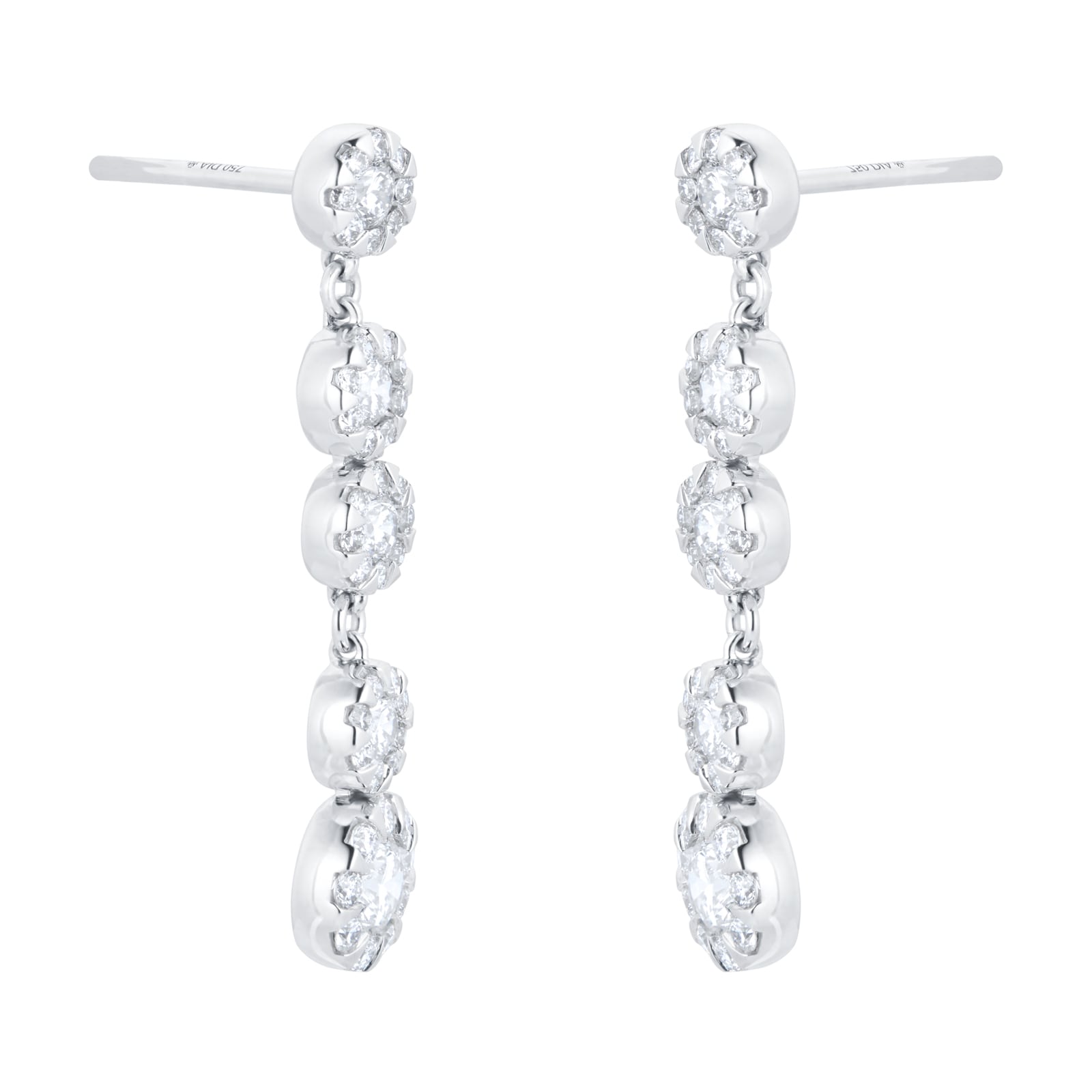 Mappin & Webb Masquerade 18ct White Gold 1.30cttw Diamond Drop Earrings Mappin & Webb Masquerade 18ct White Gold 1.30cttw Diamond Drop Earrings