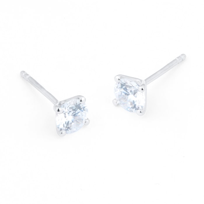 Mappin & Webb 18ct White Gold 1.00cttw Diamond Stud Earrings