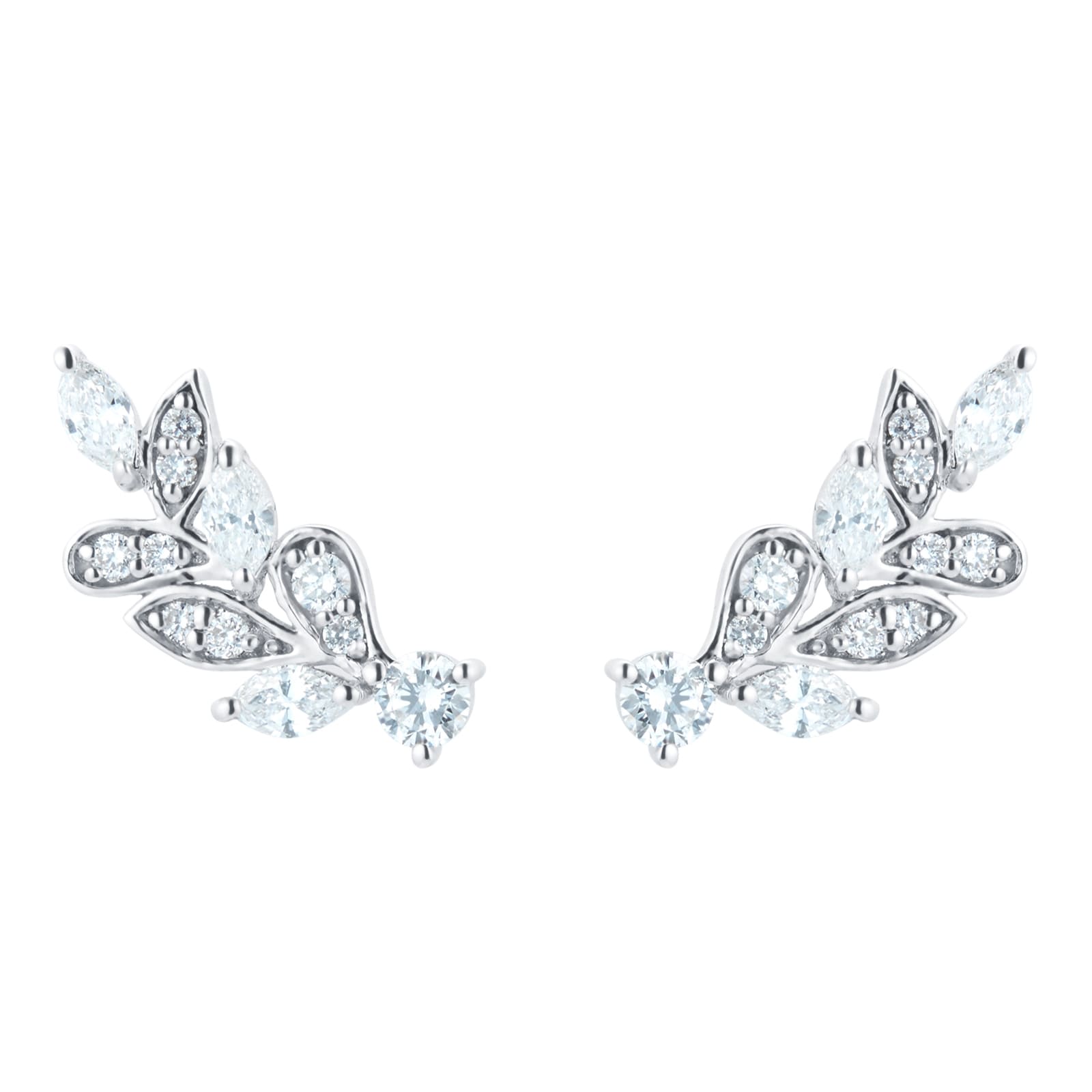 Vinea 18ct White Gold 0.50cttw Diamond Climber Earrings image