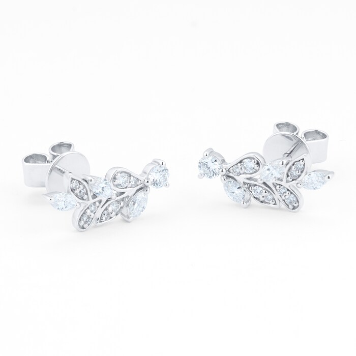 Mappin & Webb Vinea 18ct White Gold 0.50cttw Diamond Climber Earrings