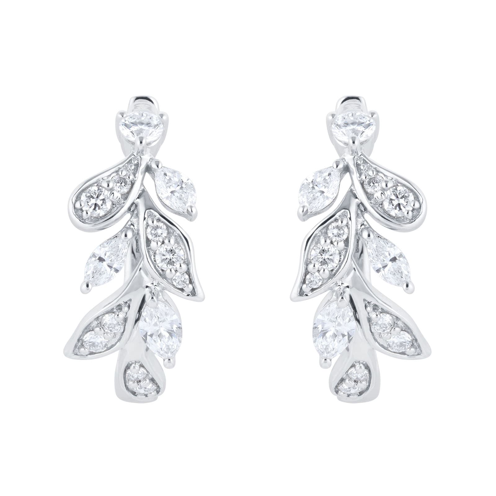Mappin & Webb Vinea 18ct White Gold 0.75cttw Diamond Hoop Earrings Mappin & Webb Vinea 18ct White Gold 0.75cttw Diamond Hoop Earrings