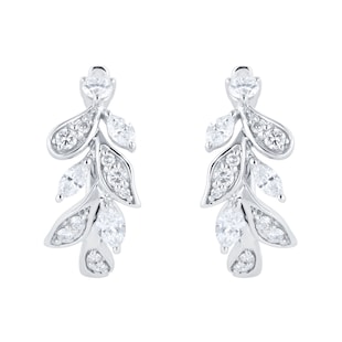 Mappin & Webb Vinea 18ct White Gold 0.75cttw Diamond Hoop Earrings