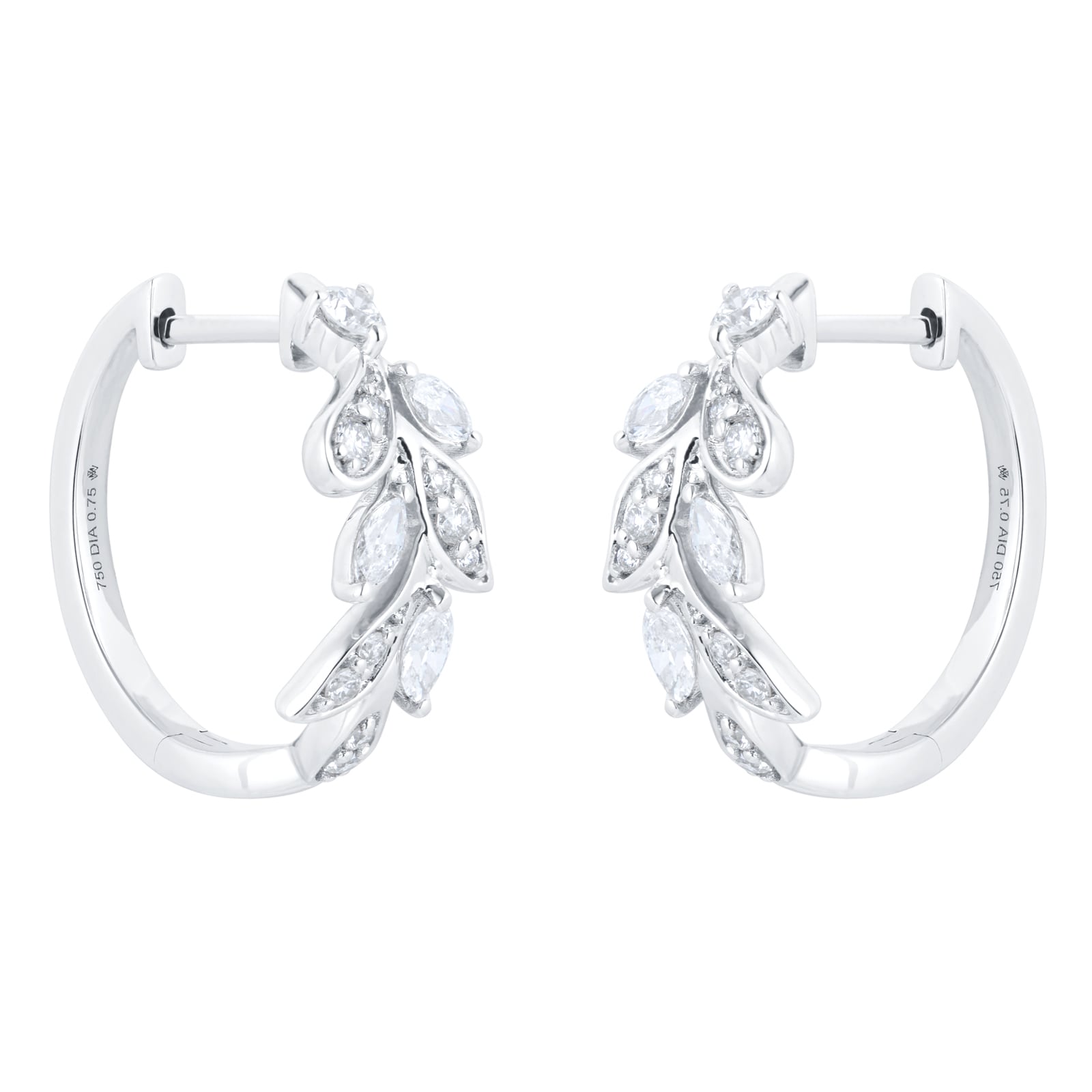 Mappin & Webb Vinea 18ct White Gold 0.75cttw Diamond Hoop Earrings Mappin & Webb Vinea 18ct White Gold 0.75cttw Diamond Hoop Earrings