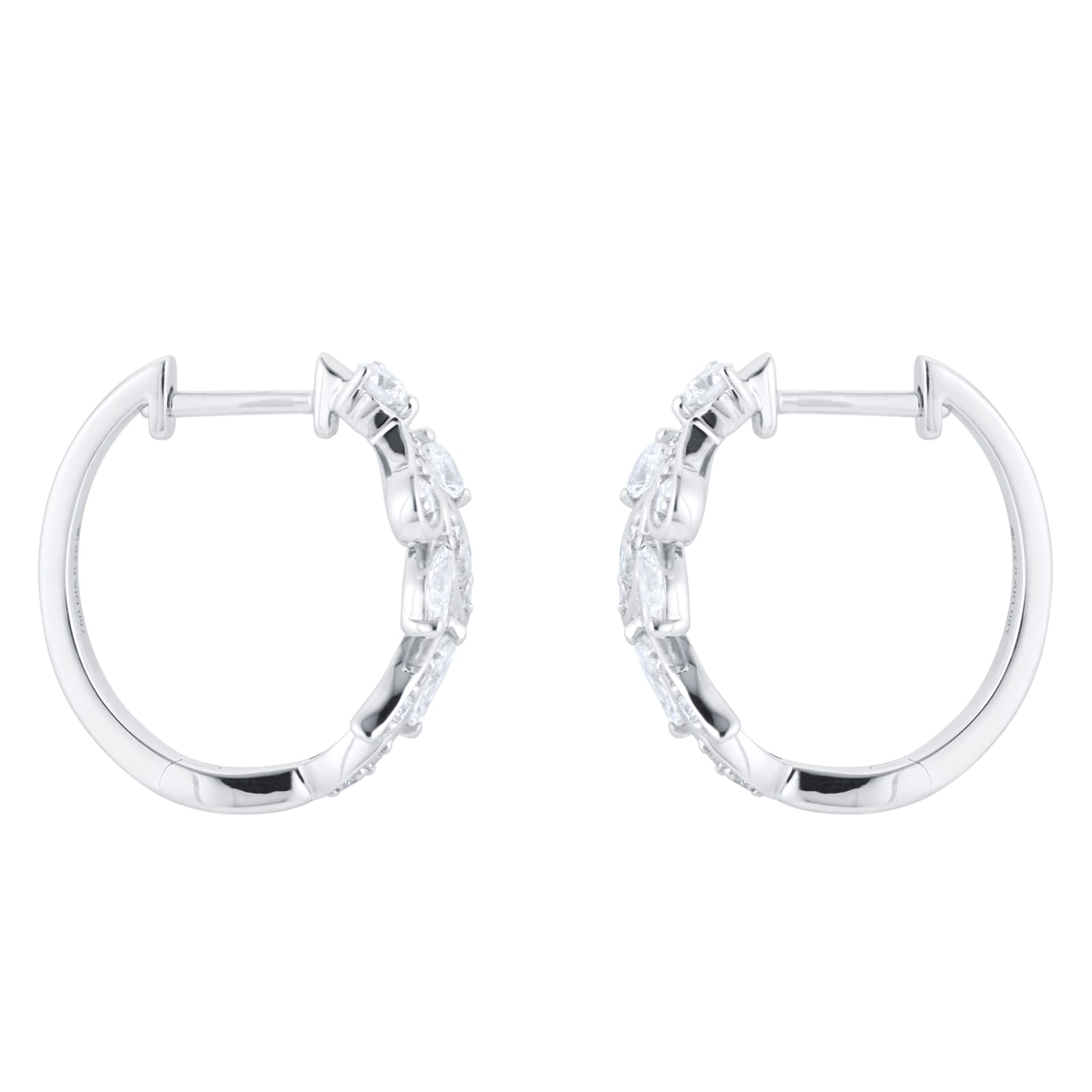 Mappin & Webb Vinea 18ct White Gold 0.75cttw Diamond Hoop Earrings Mappin & Webb Vinea 18ct White Gold 0.75cttw Diamond Hoop Earrings