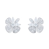 Mappin & Webb Vinea 18ct White Gold 0.78cttw Diamond Pave Petal Stud Earrings