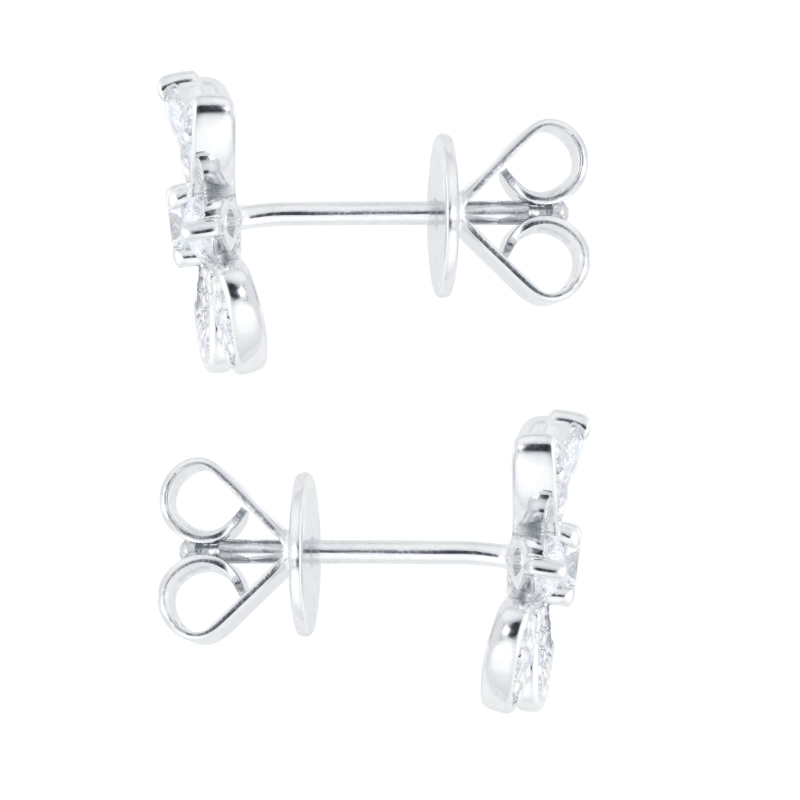 Mappin & Webb Vinea 18ct White Gold 0.65cttw Diamond Pave Petal Stud Earrings Mappin & Webb Vinea 18ct White Gold 0.65cttw Diamond Pave Petal Stud Earrings