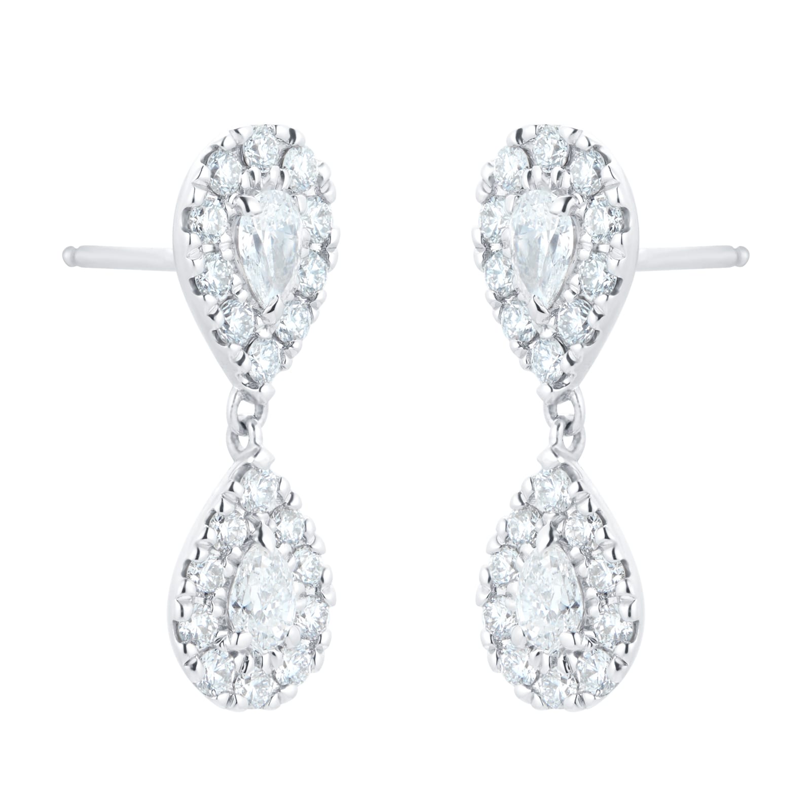 Mappin & Webb Amelia 18ct White Gold 1.15cttw Diamond Pear Cut Drop Earrings Mappin & Webb Amelia 18ct White Gold 1.15cttw Diamond Pear Cut Drop Earrings