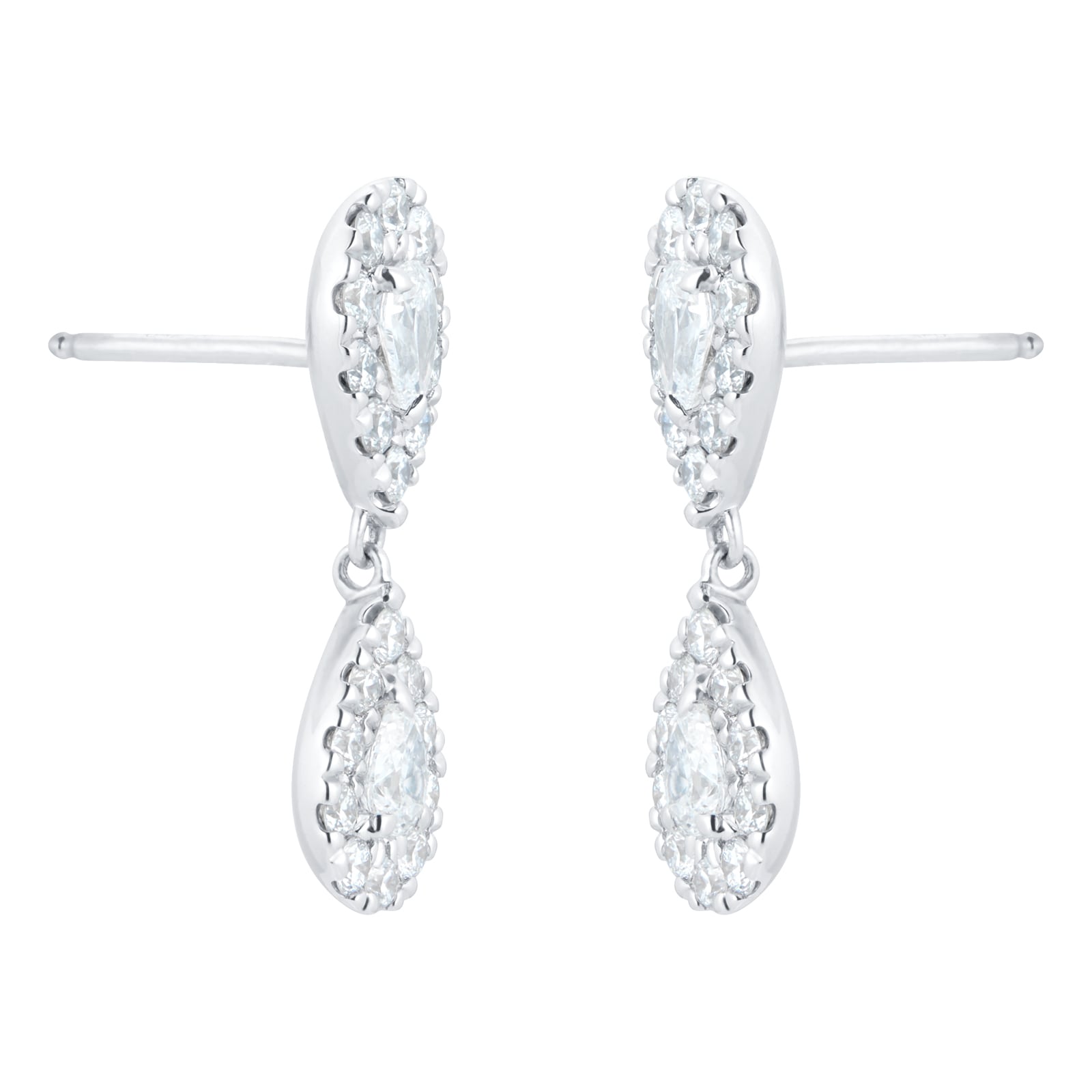 Mappin & Webb Amelia 18ct White Gold 1.15cttw Diamond Pear Cut Drop Earrings Mappin & Webb Amelia 18ct White Gold 1.15cttw Diamond Pear Cut Drop Earrings