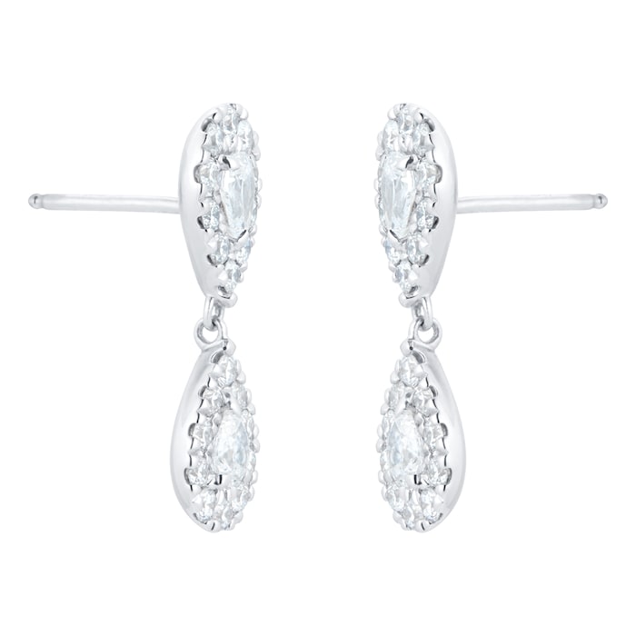Mappin & Webb Amelia 18ct White Gold 1.15cttw Diamond Pear Cut Drop Earrings