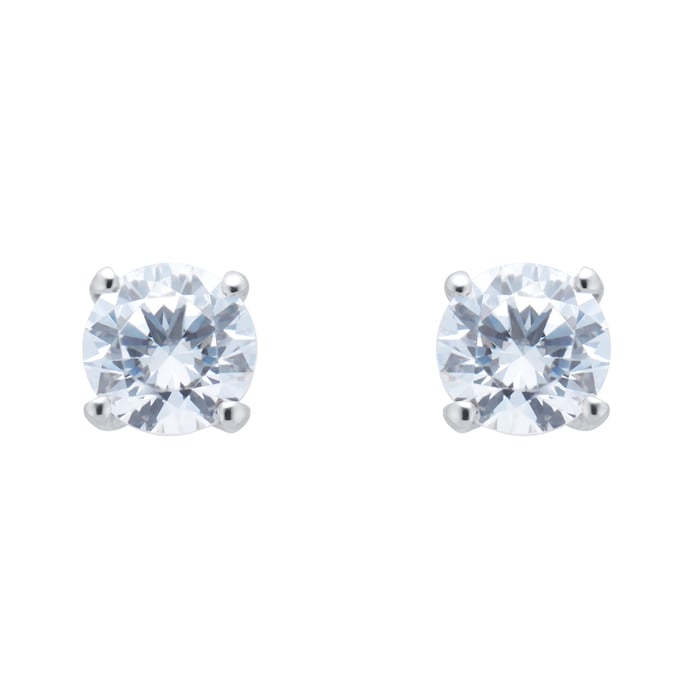 Goldsmiths 18ct White Gold 1.00cttw Solitaire Stud Earrings