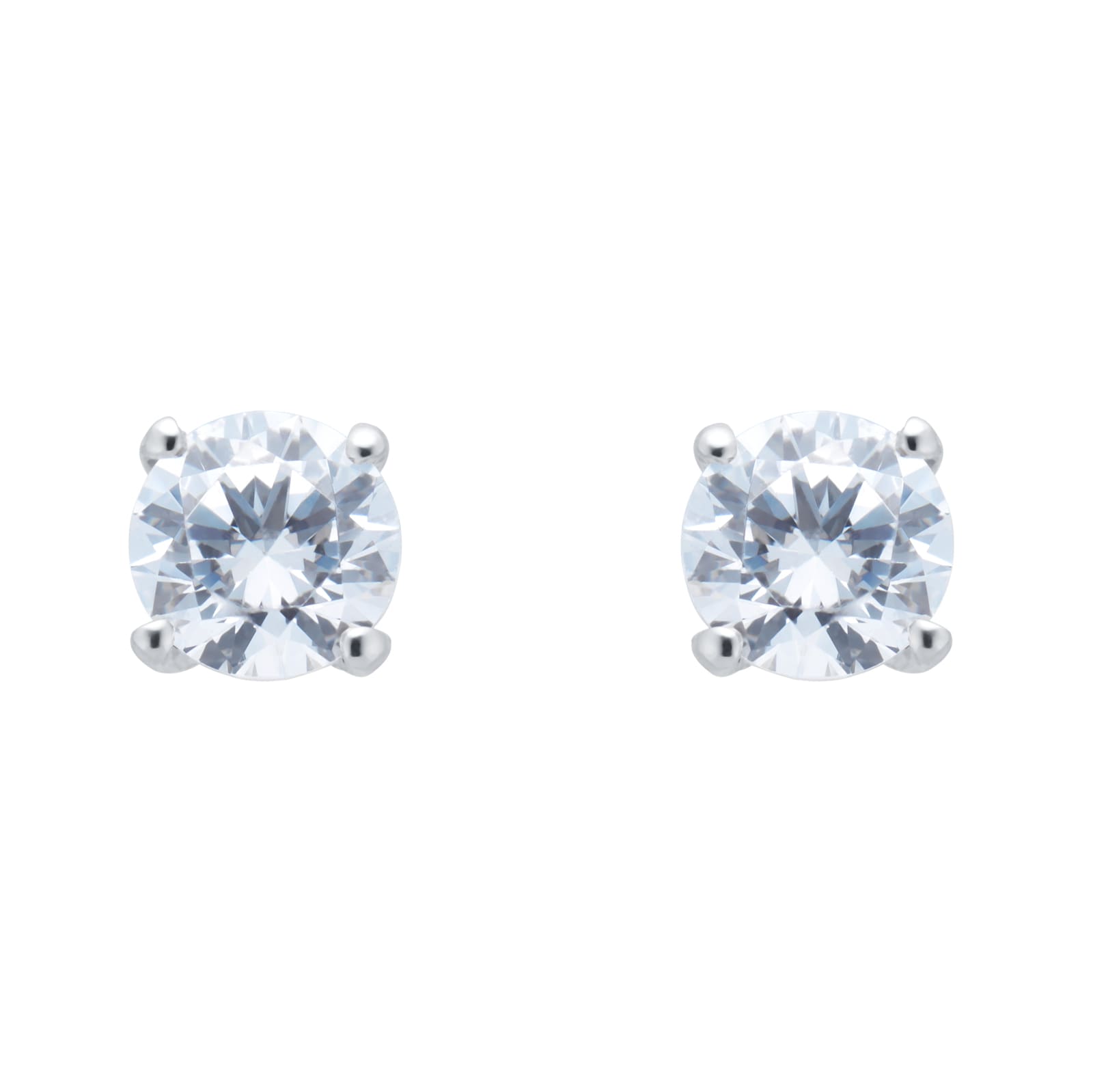 Goldsmiths 18ct White Gold 1.00cttw Solitaire Stud Earrings EX3153 ...
