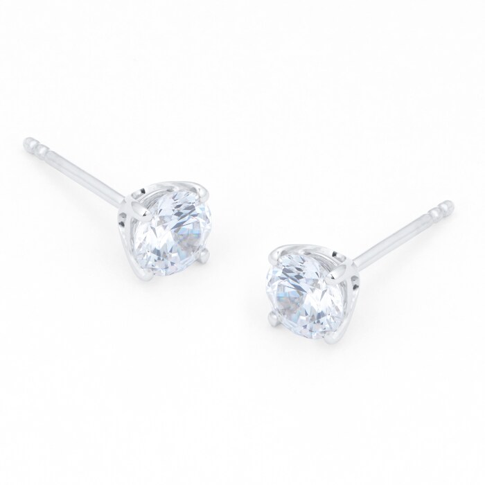 Goldsmiths 18ct White Gold 1.00cttw Solitaire Stud Earrings EX3153 ...